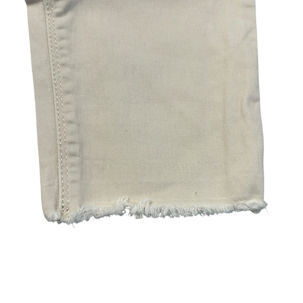 Express Women’s Mid Rise Cropped Legging Jeans Size 10 Off White Frizz Cuff - Picture 3 of 8